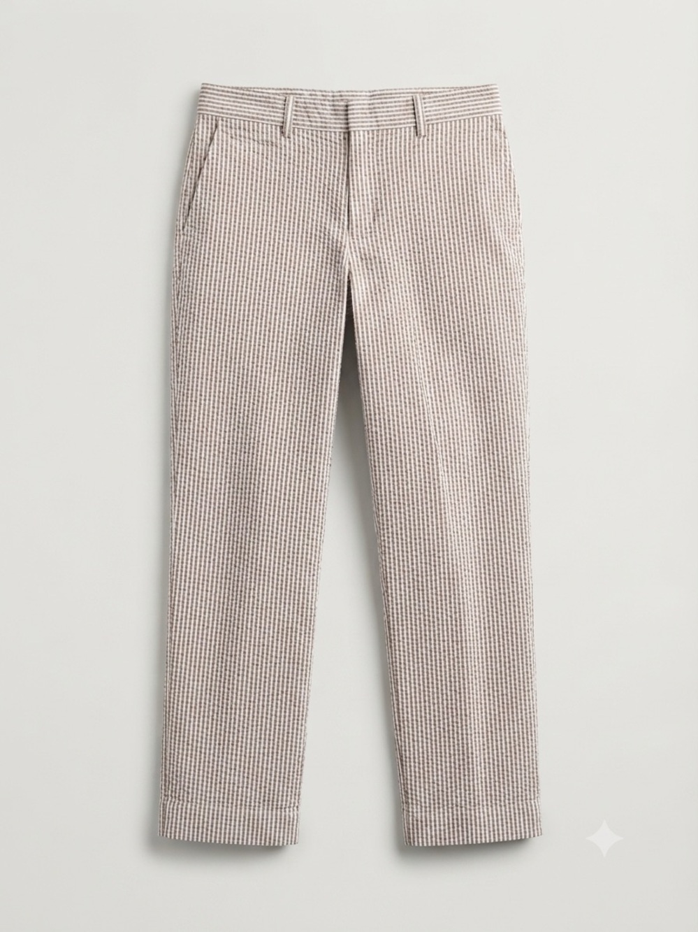 LOFT The Riviera Slim Pants Women's Size 4 Tan White Striped Cotton Blend Stretc